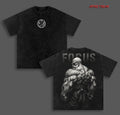 Muten Roshi - Baki Anime Double Printed Vintage Washed Tee Unisex Oversize Anime Manga Washed Heavyweight Cotton T-shirt