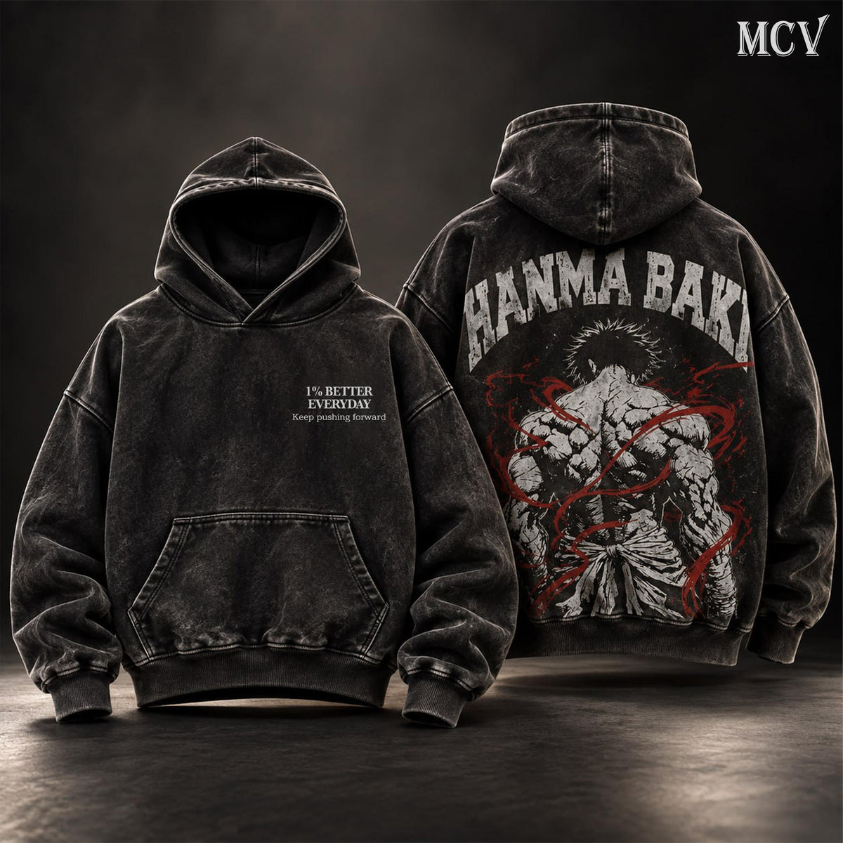 Baki Hanma Gym Anime Vintage Washed Hoodie