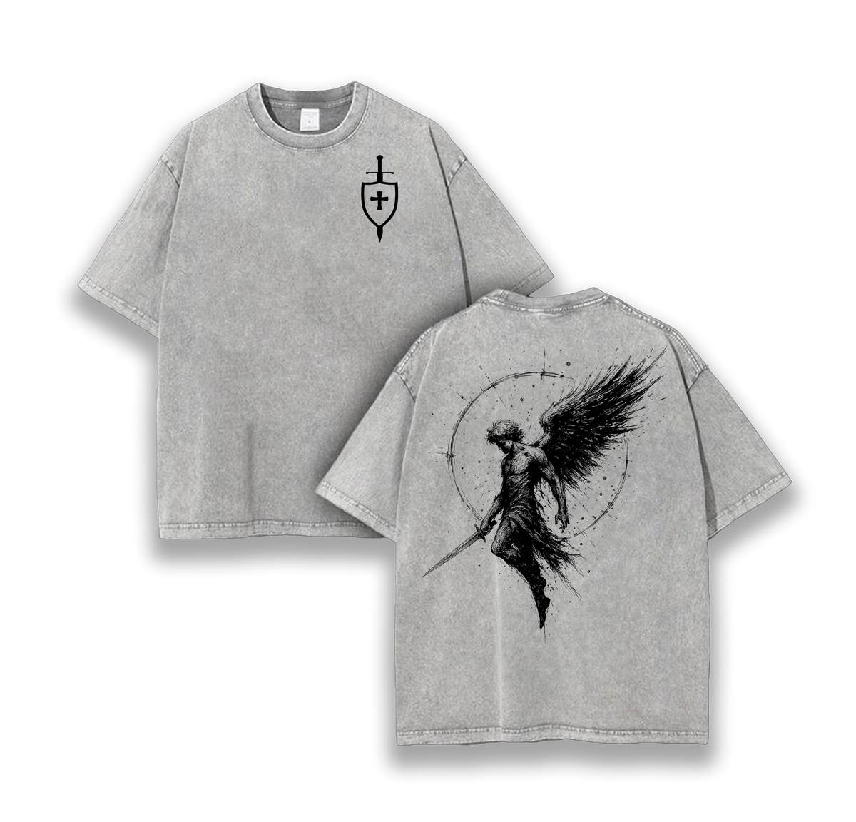 Sanctus Michael Archangelus Washed T-Shirt