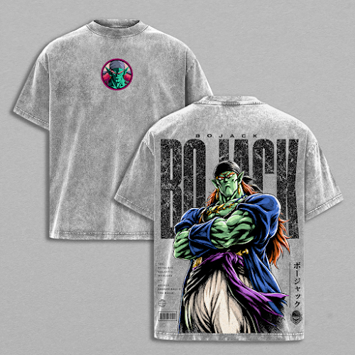 Bojack - DBZ Oversized Anime Graphic Tee, Acid Washed Heavy Cotton Shirt, Vintage DBZ Villain Streetwear, Unisex Anime Merch, Gift for DBZ Fans