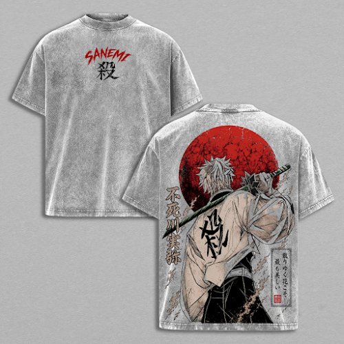 Sanemi Shinazugawa Demon Slayer Anime Vintage Washed Tee
