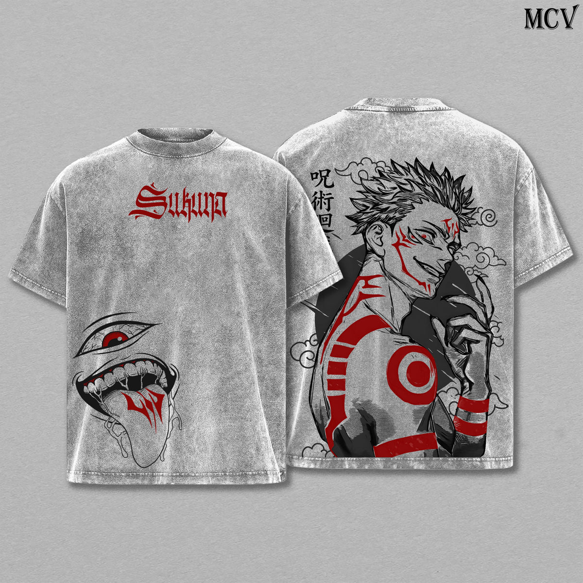 Sukuna Jujutsu Kaisen Culling Game Arc Anime Vintage Washed Tee