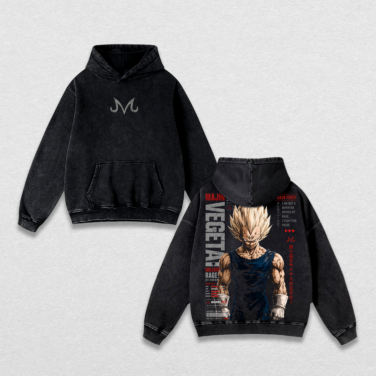 Saiyan Prince Majin Warrior DBZ Anime Vintage Washed Tee