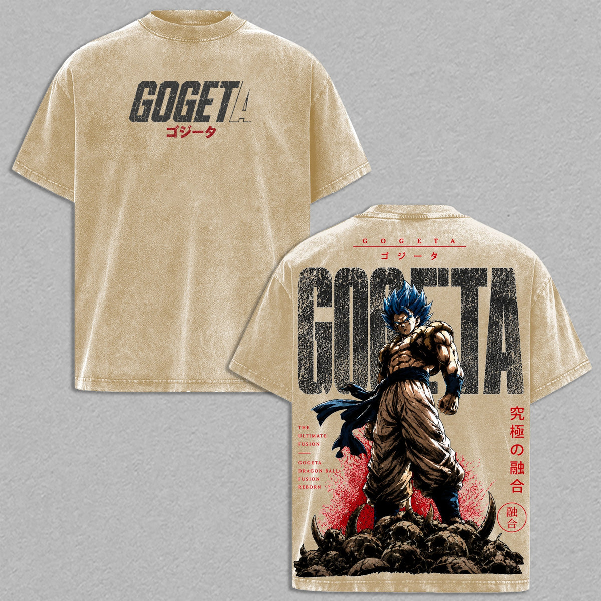 Gogeta Fusion Warrior Dragon Ball vintage washed t-shirt - Apricot