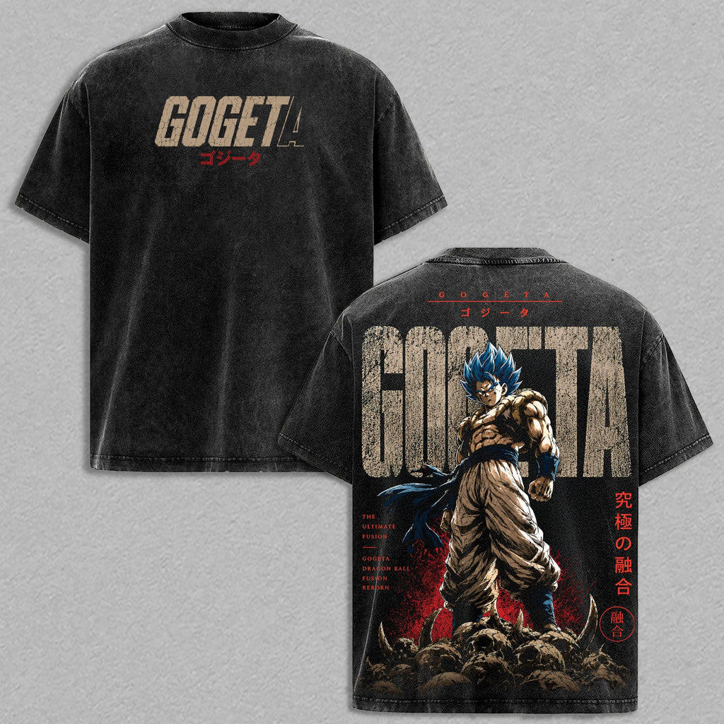 Gogeta Fusion Warrior Dragon Ball vintage washed t-shirt - Black