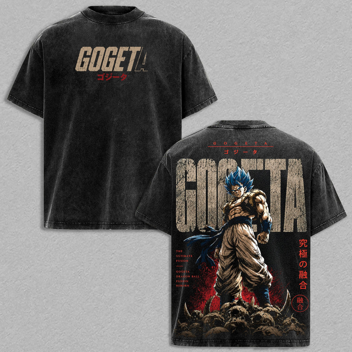 Gogeta Fusion Warrior Dragon Ball vintage washed t-shirt - Black