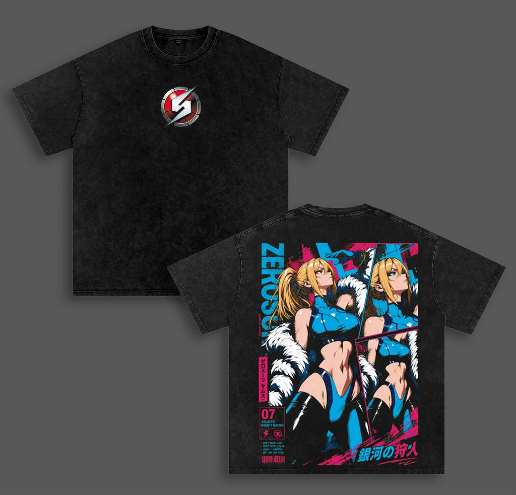 Samus Aran Metroid Vintage Washed Graphic Tee