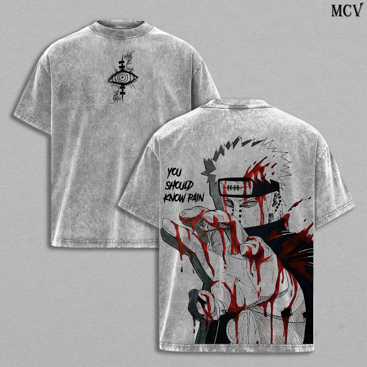 Pain Nagato Narutoo Shippuden Anime Vintage Washed Tee