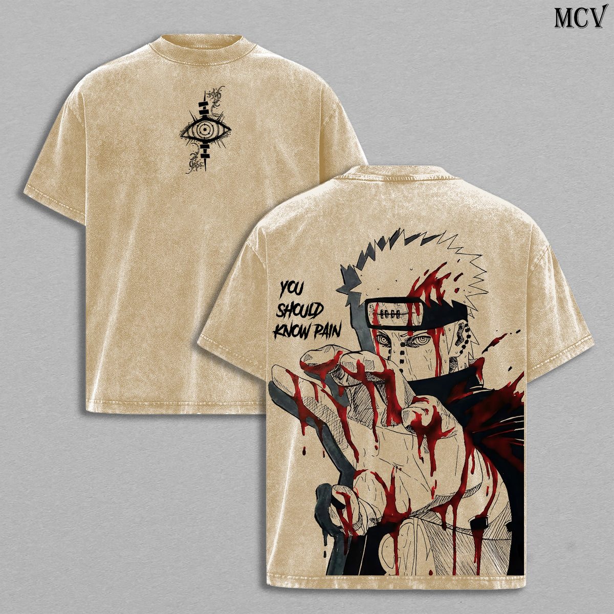 Pain Nagato Narutoo Shippuden Anime Vintage Washed Tee