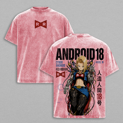 Future Android 18 Capsule Corp DBZ Anime Vintage Washed Tee