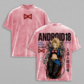 Future Android 18 Capsule Corp DBZ Anime Vintage Washed Tee