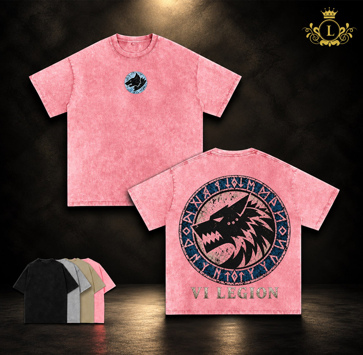 Space Wolves VI Legion Warhammer 40K vintage washed tshirt pink