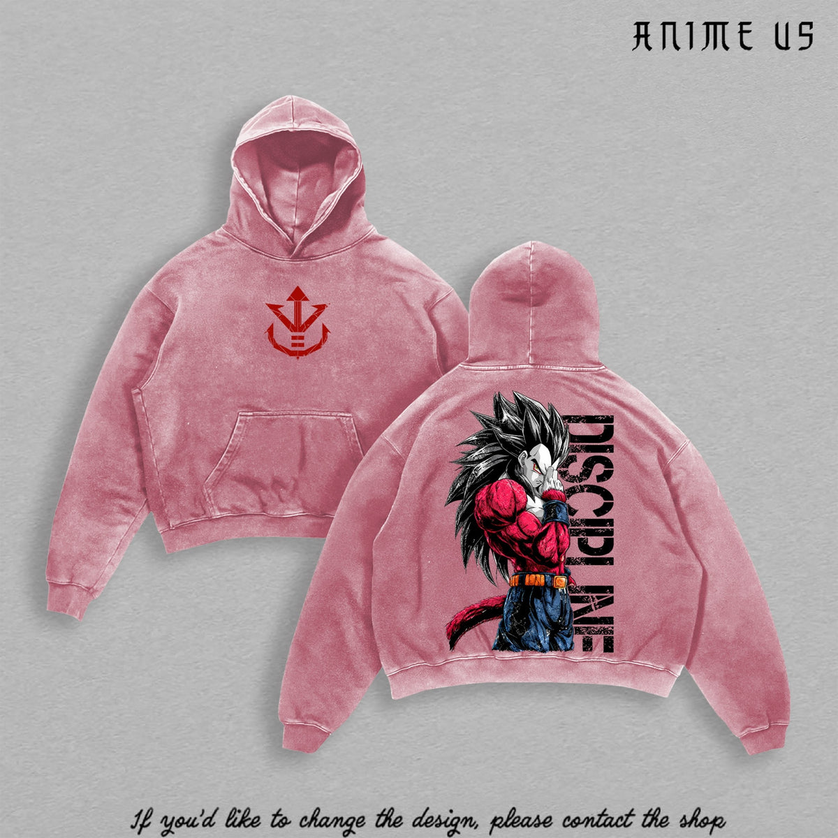 SSJ4 Vegeta Discipline washed hoodie - Pink