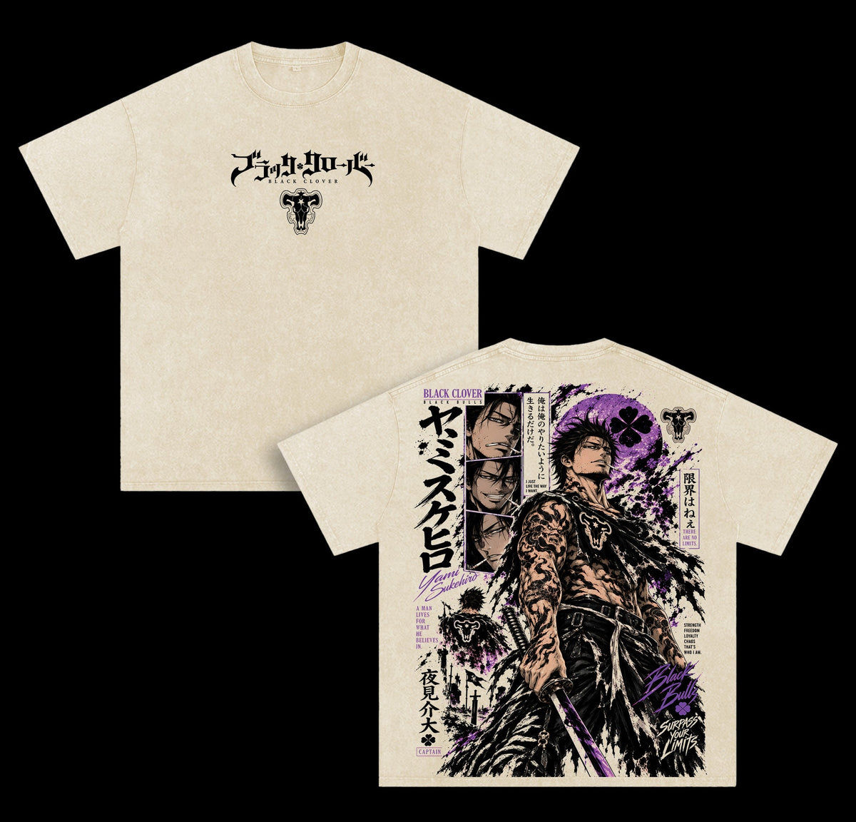 Yami Sukehiro Black Clover vintage washed t-shirt - Apricot
