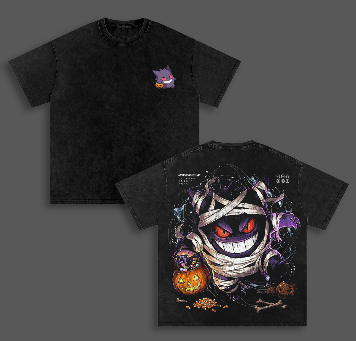 Gengar Pokemon Halloween Anime Vintage Washed Tee