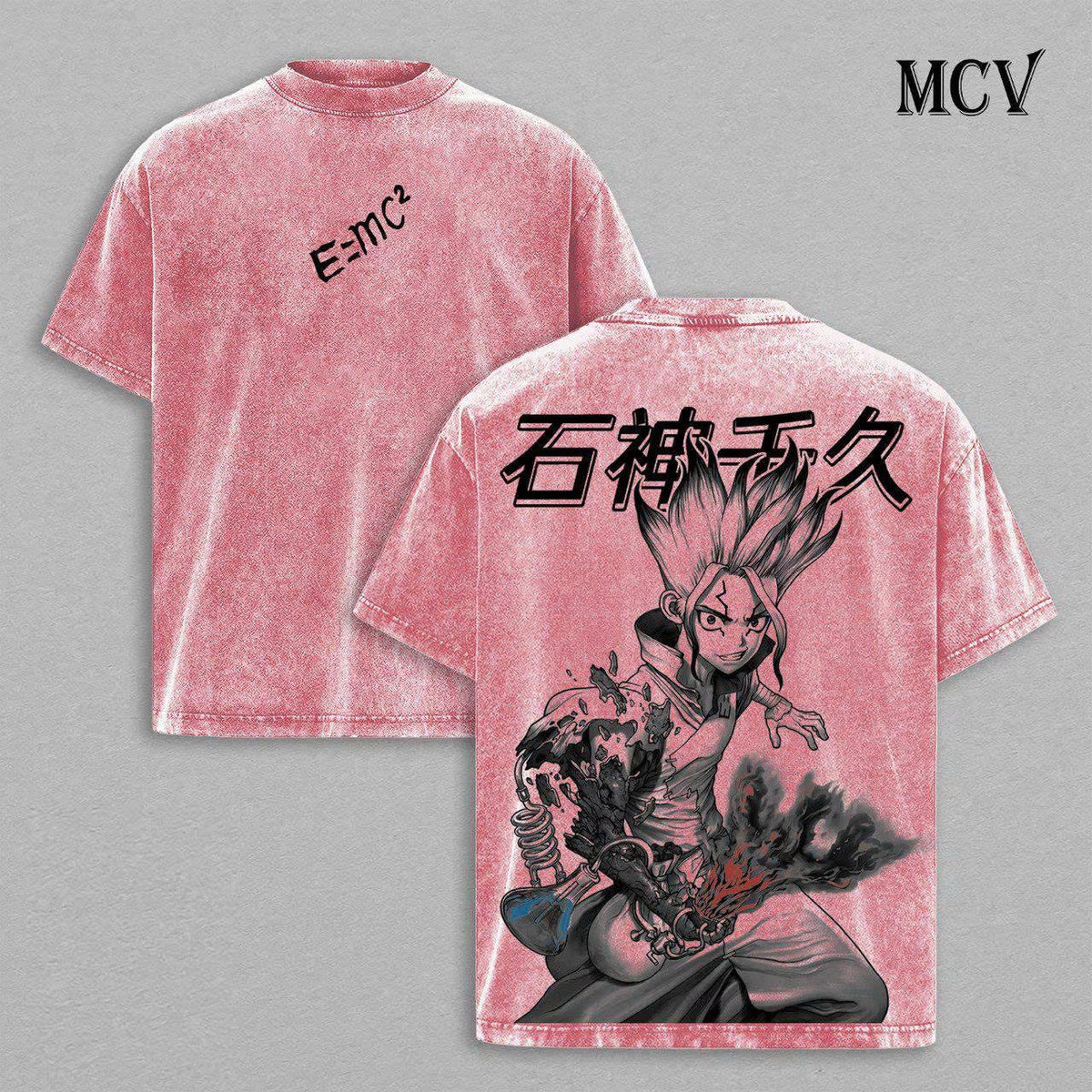 Dr Stone Anime T-Shirt, Senku Science Kingdom Graphic Tee, Stone World Washed Shirt
