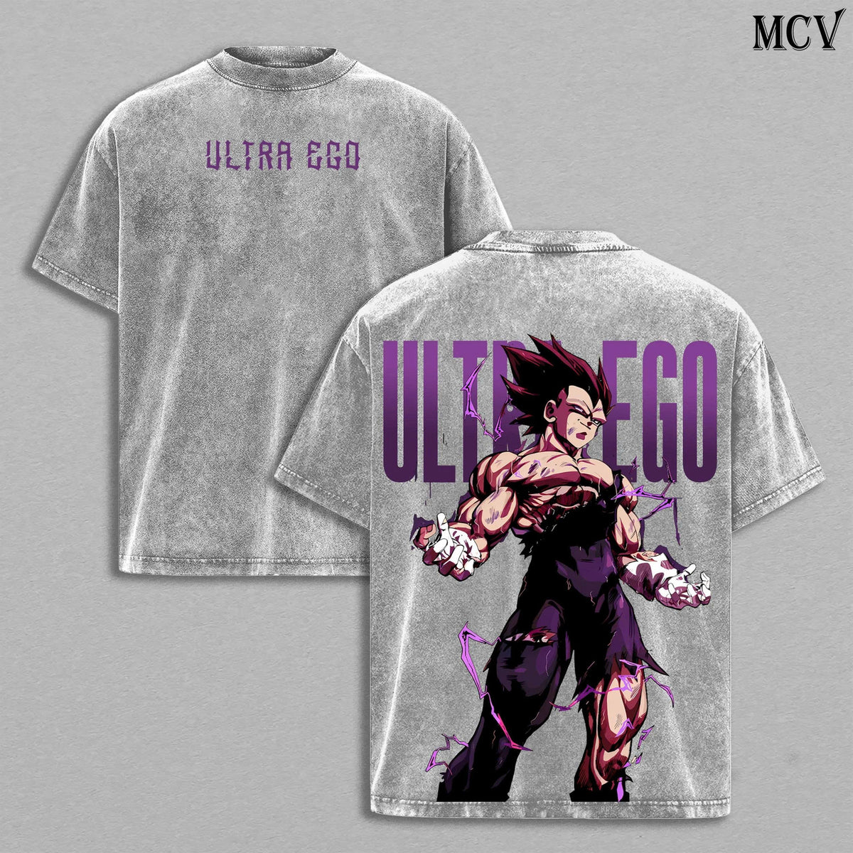 Vegeta Ultra Ego Shirt, Dragon Ball Super Anime Tee, Purple Aura God Power Graphic Vintage Washed T-Shirt
