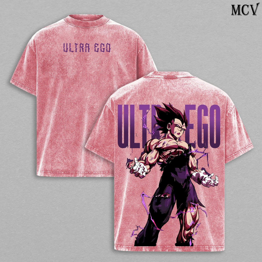 Vegeta Ultra Ego Shirt, Dragon Ball Super Anime Tee, Purple Aura God Power Graphic Vintage Washed T-Shirt