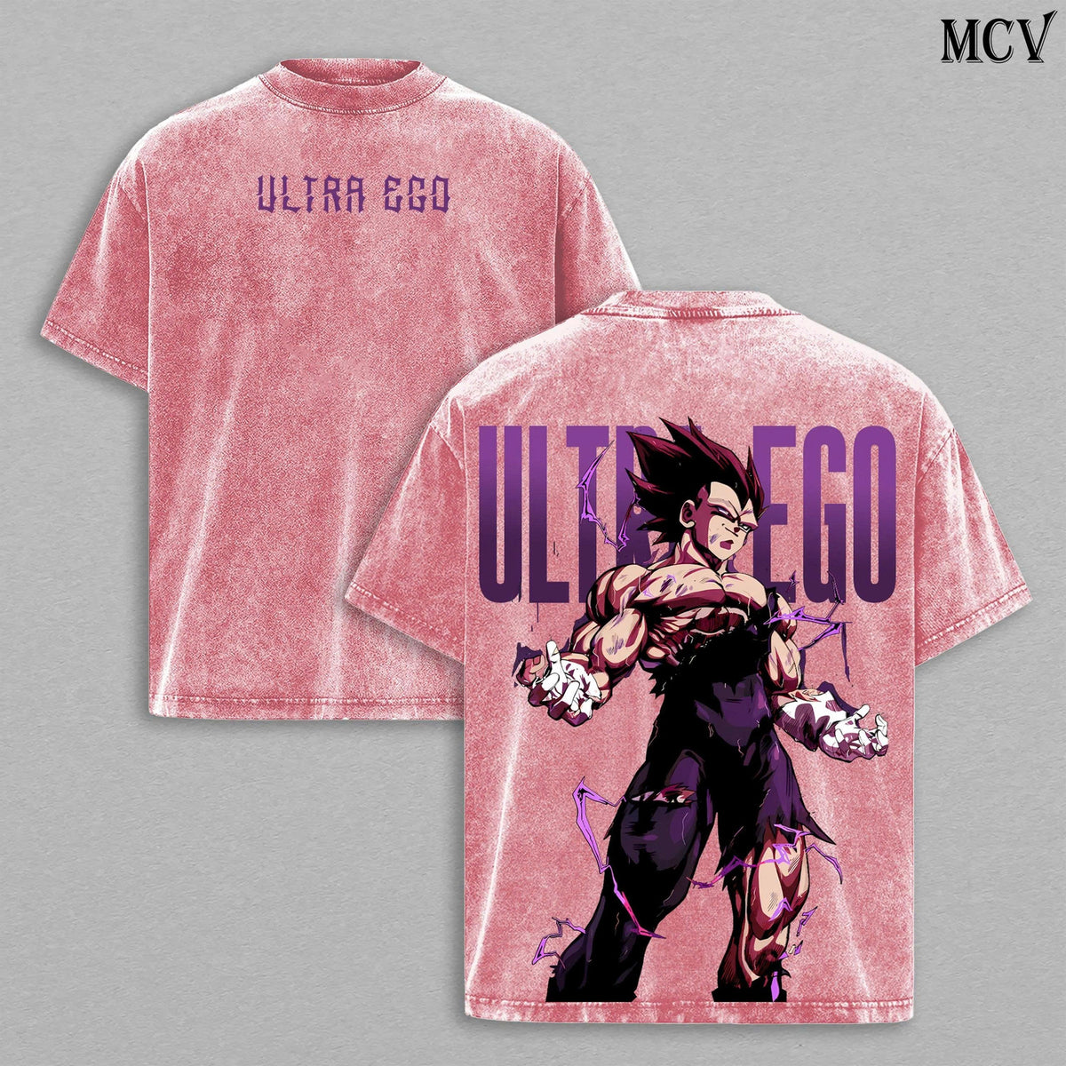 Vegeta Ultra Ego Shirt, Dragon Ball Super Anime Tee, Purple Aura God Power Graphic Vintage Washed T-Shirt