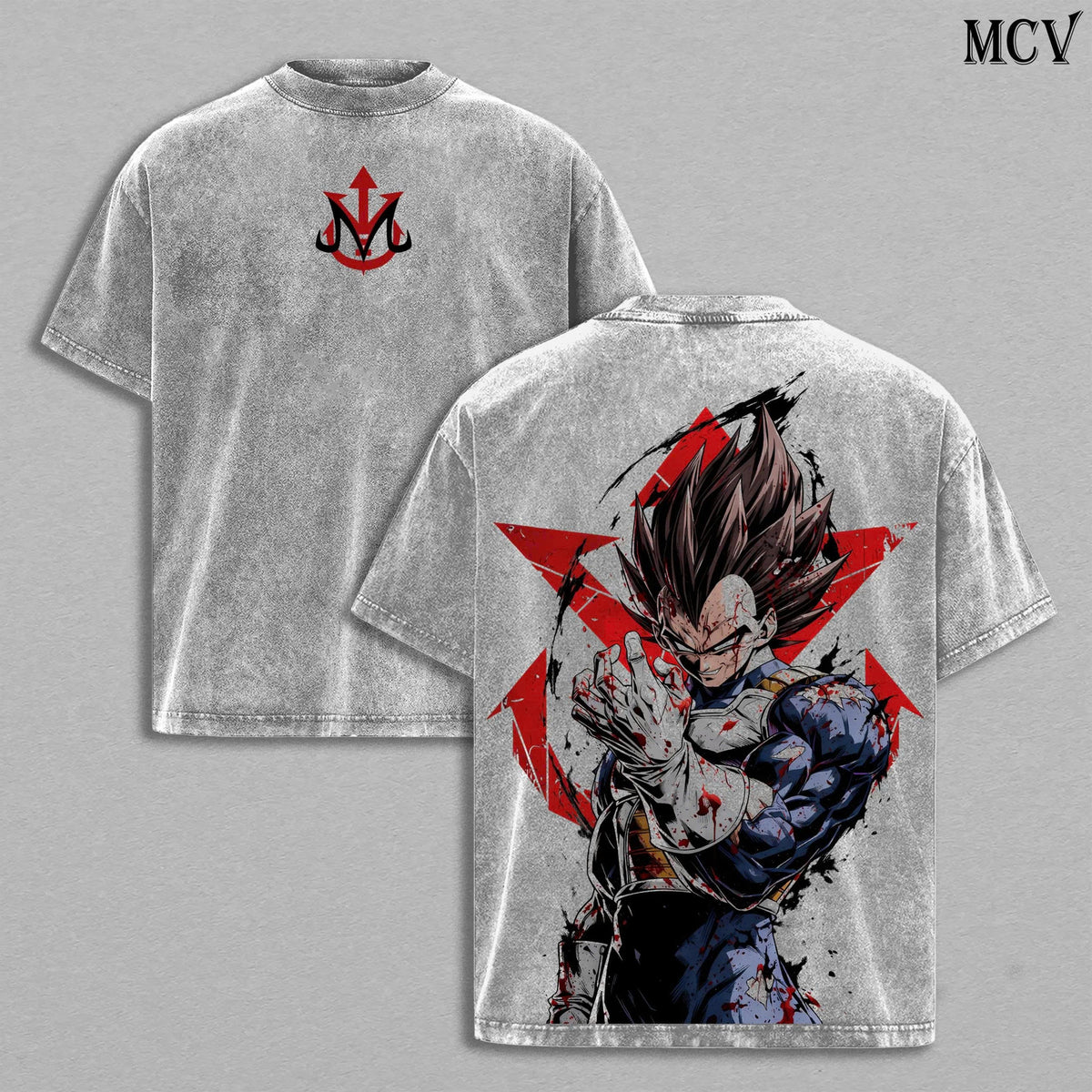 Vegeta Dragon Ball Shirt, Saiyan Prince Anime Tee, Super Saiyan Power Graphic Vintage Washed T-Shirt