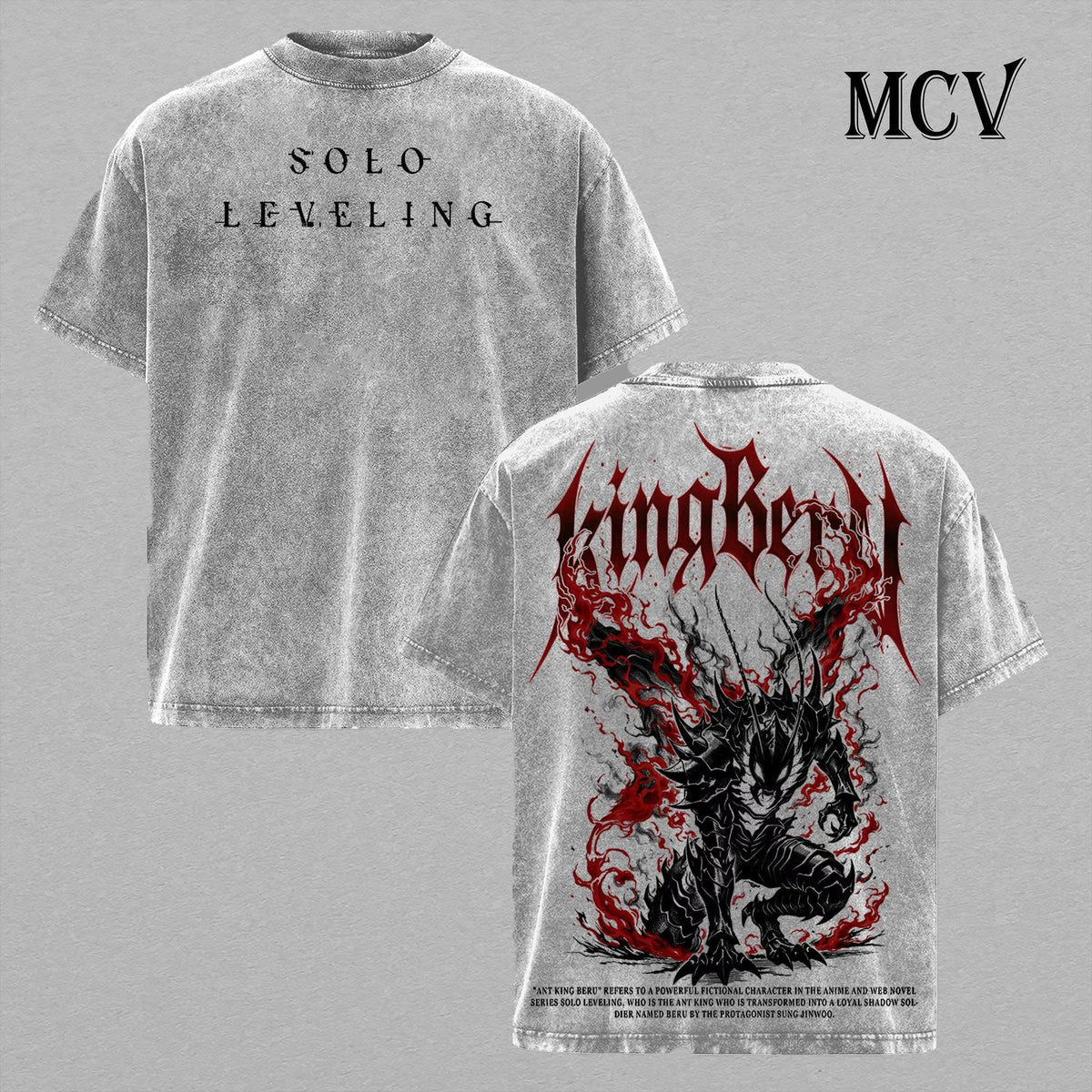 Beru Solo Leveling Shirt, Shadow Army Ant King Tee, Dark Monarch Graphic Vintage Washed T-Shirt