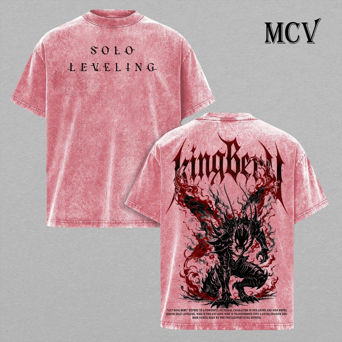 Beru Solo Leveling Shirt, Shadow Army Ant King Tee, Dark Monarch Graphic Vintage Washed T-Shirt