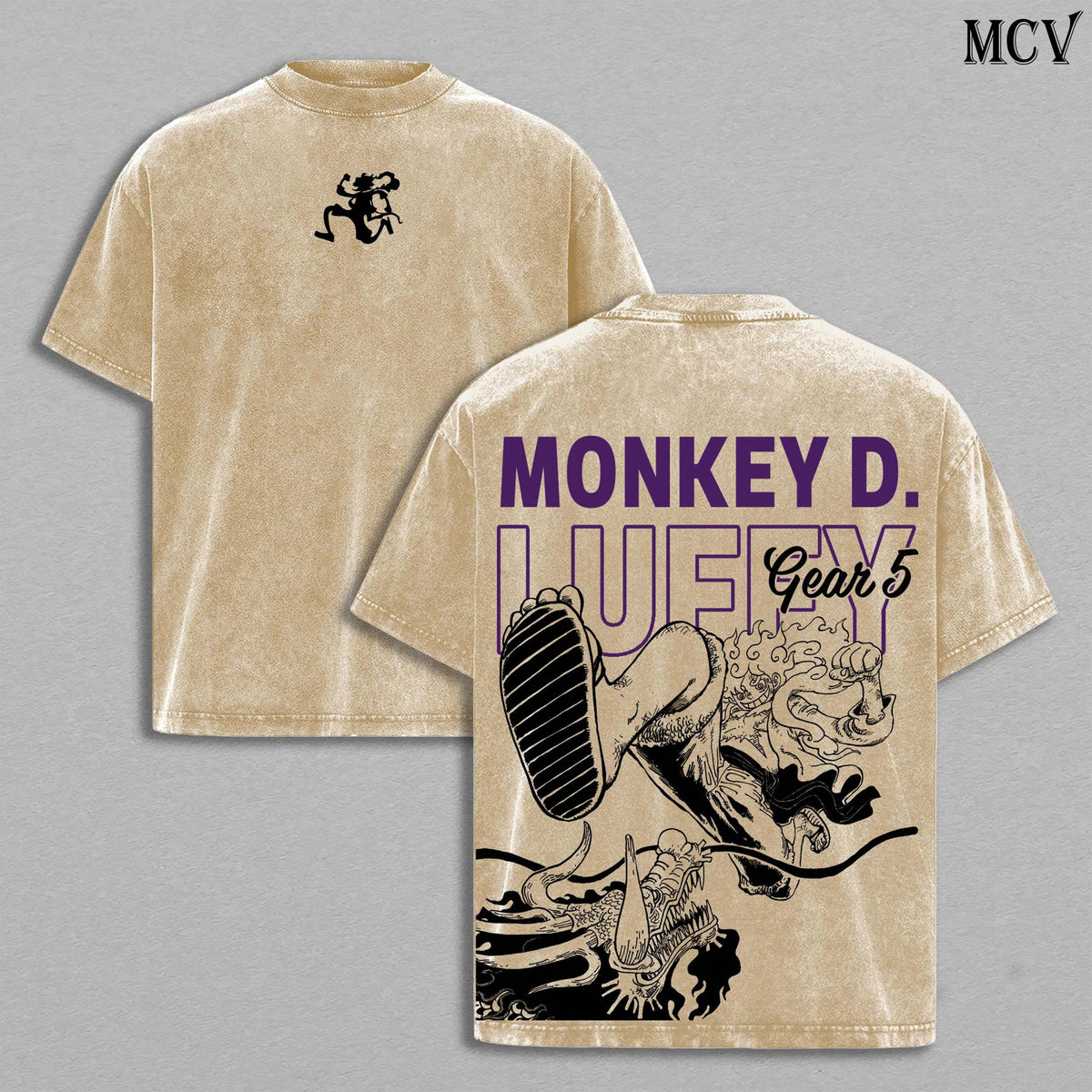 Straw Hat Luffy Gear 5 Shirt, One Piece Anime Tee, Sun God Nika Graphic Vintage Washed T-Shirt