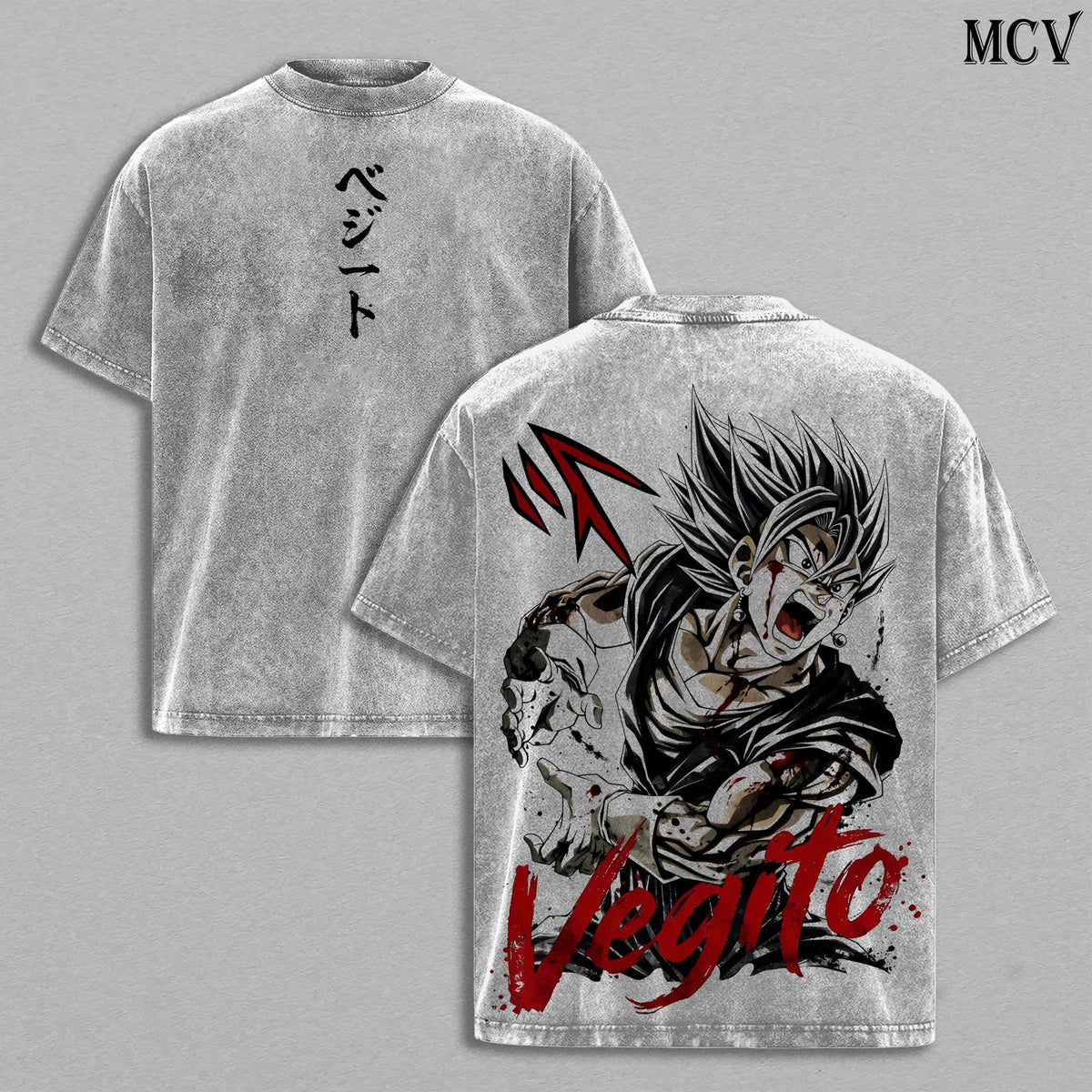 Vegito Dragon Ball Shirt, Super Saiyan Fusion Anime Tee, Potara Fusion Power Graphic Vintage Washed T-Shirt