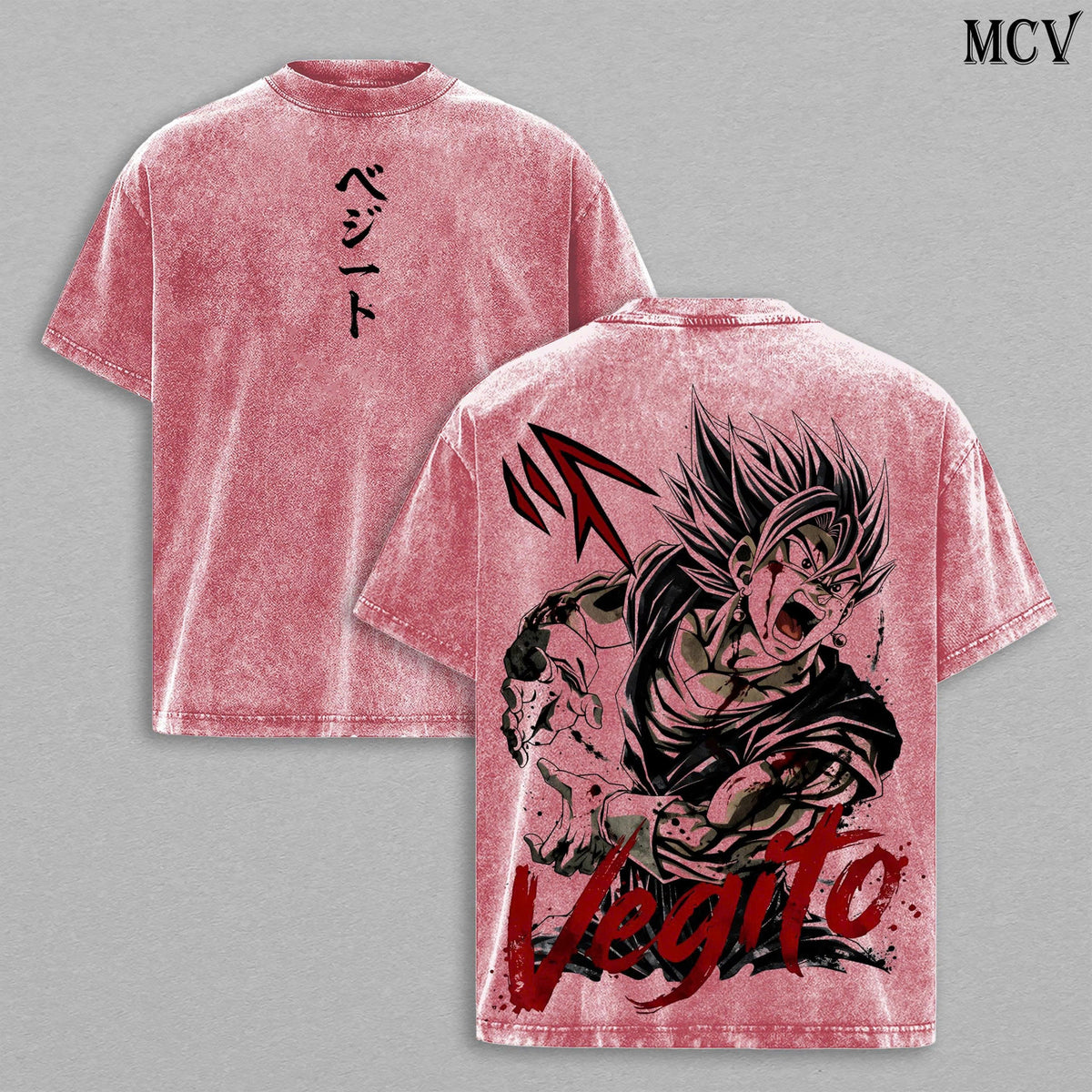 Vegito Dragon Ball Shirt, Super Saiyan Fusion Anime Tee, Potara Fusion Power Graphic Vintage Washed T-Shirt
