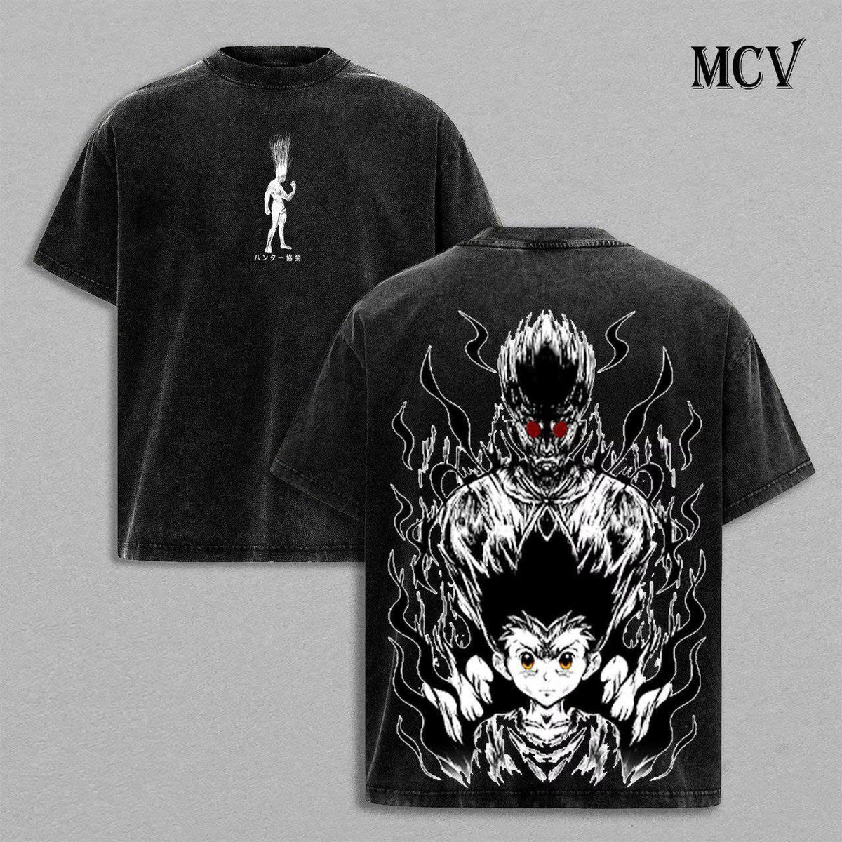 Hunter x Hunter Gon Shirt, Adult Gon Transformation Anime Tee, Nen Power Vintage Washed T-Shirt