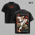 Akaza Demon Slayer Shirt, Upper Moon Three Anime Tee, Destructive Death Martial Art Graphic Vintage Washed T-Shirt