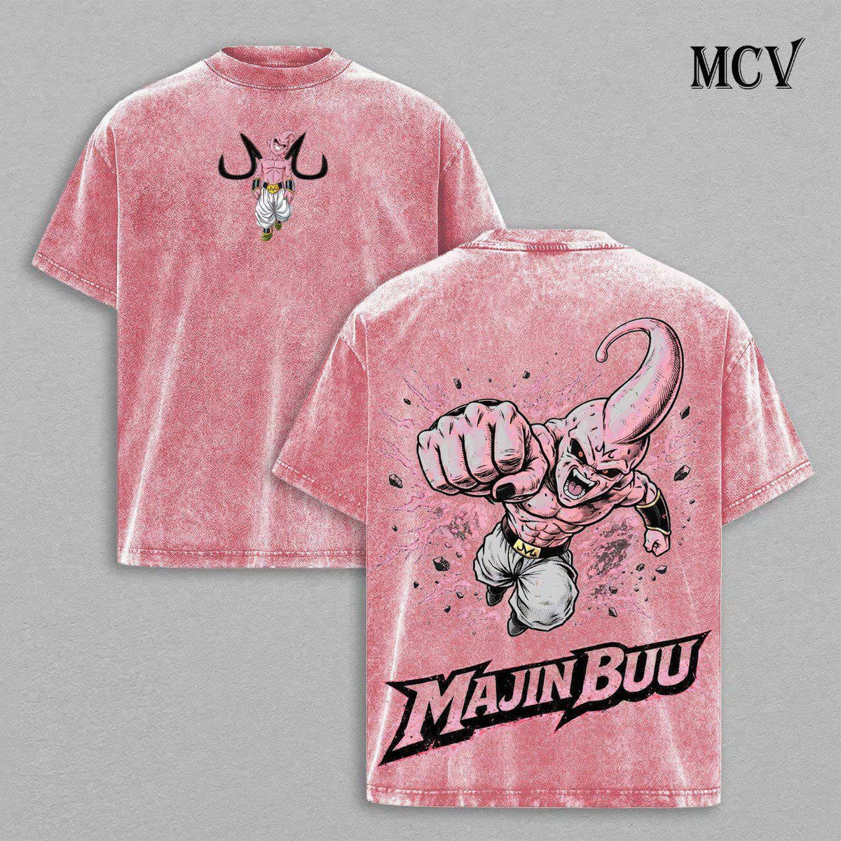 Majin Buu Dragon Ball T-Shirt, Pink Evil Anime Graphic Tee
