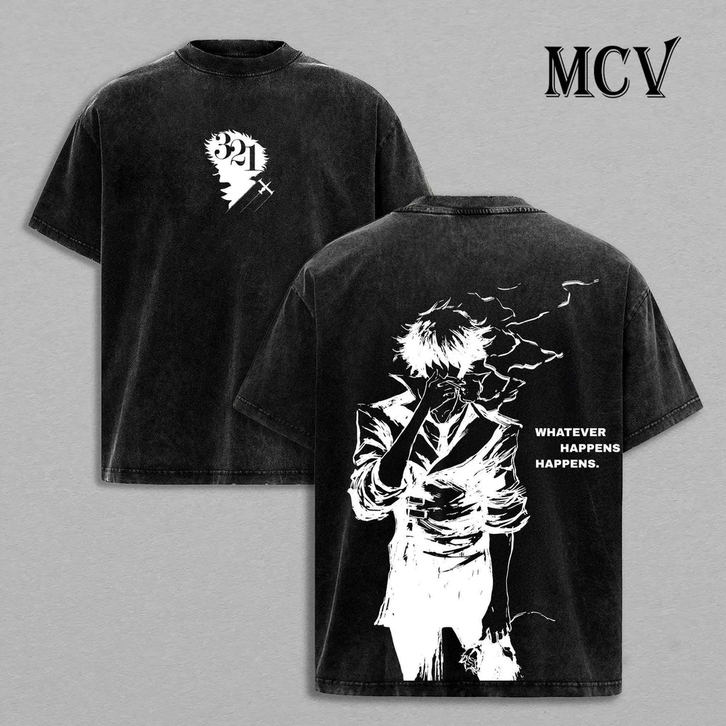 Cowboy Bebop T-Shirt, Space Cowboy Anime Tee, Retro Noir Vintage Washed Graphic Tee