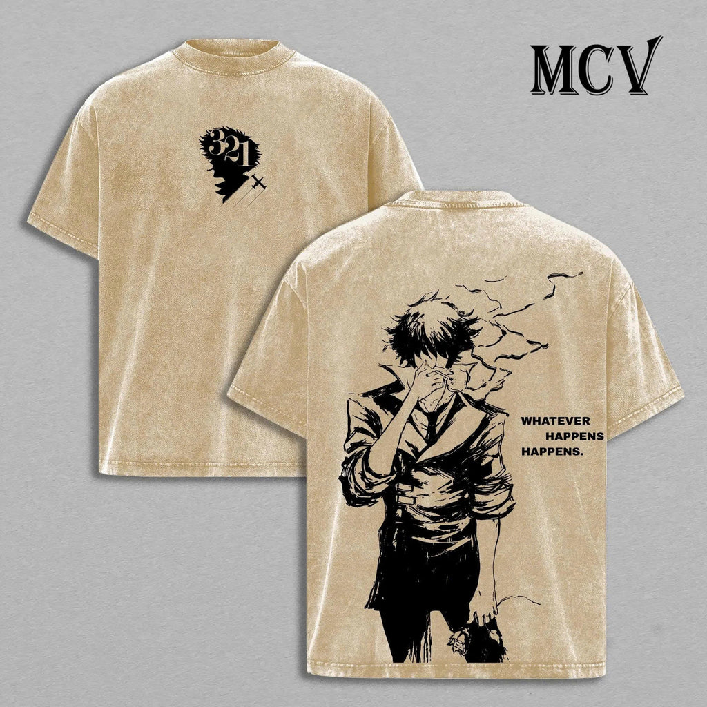 Cowboy Bebop T-Shirt, Space Cowboy Anime Tee, Retro Noir Vintage Washed Graphic Tee