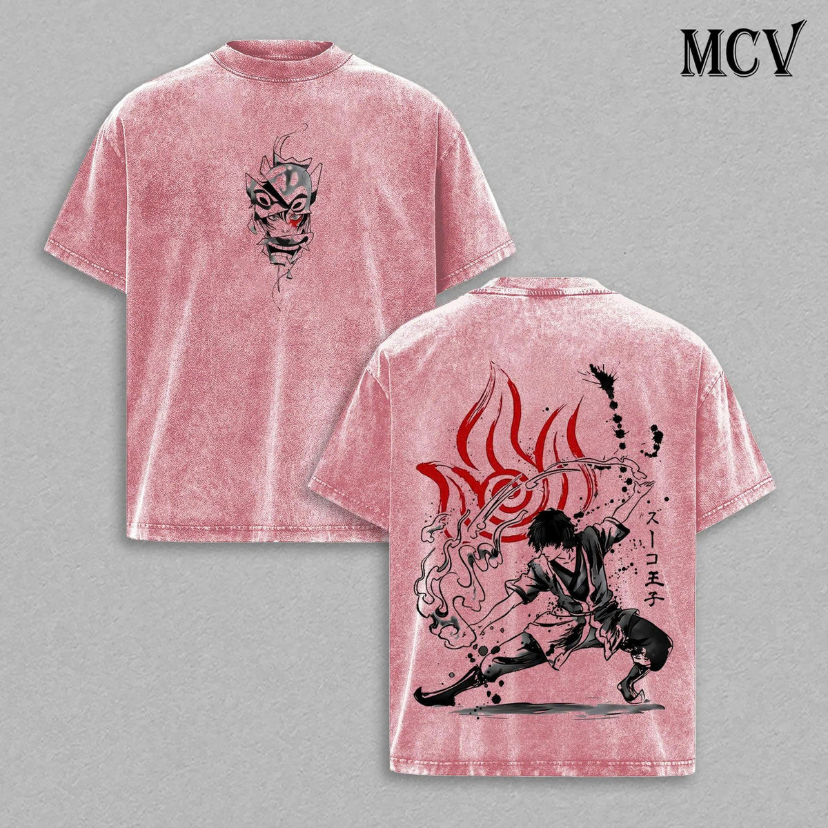 Zuko Fire Nation T-Shirt, Avatar Anime Prince Flame Bender Graphic Tee, Washed Cotton Streetwear